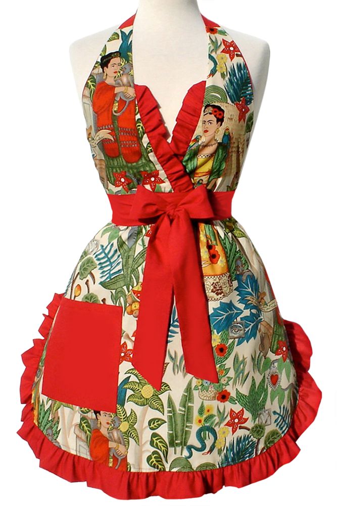 "Just Peachy" Frida in the Jungle Tan Apron