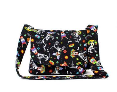 "What a Square" Dog Day of the Dead Messenger Bag