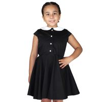Girl's Wednesday Addams Inspired Dress With Snaps