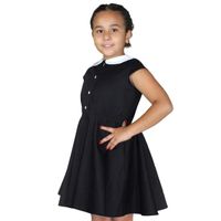 Girl's Wednesday Addams Inspired Dress With Snaps