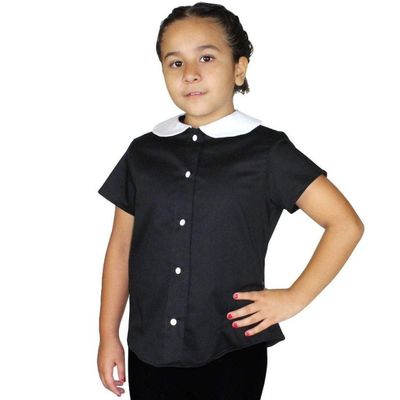 Girl's Wednesday Addams Inspired Top With Snaps