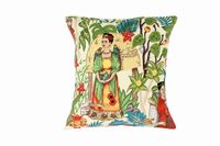 Frida In the Jungle Beige Pillow Cover - Upholstery Oxford Fabric