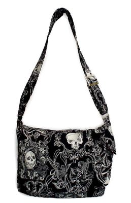 "What A Square" Gothic Skulls and Crossbones Messenger Bag