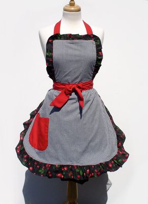 "Butter Me Up" Gingham and Cherries Apron