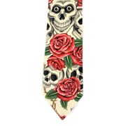 Skulls and Roses Beige Tie