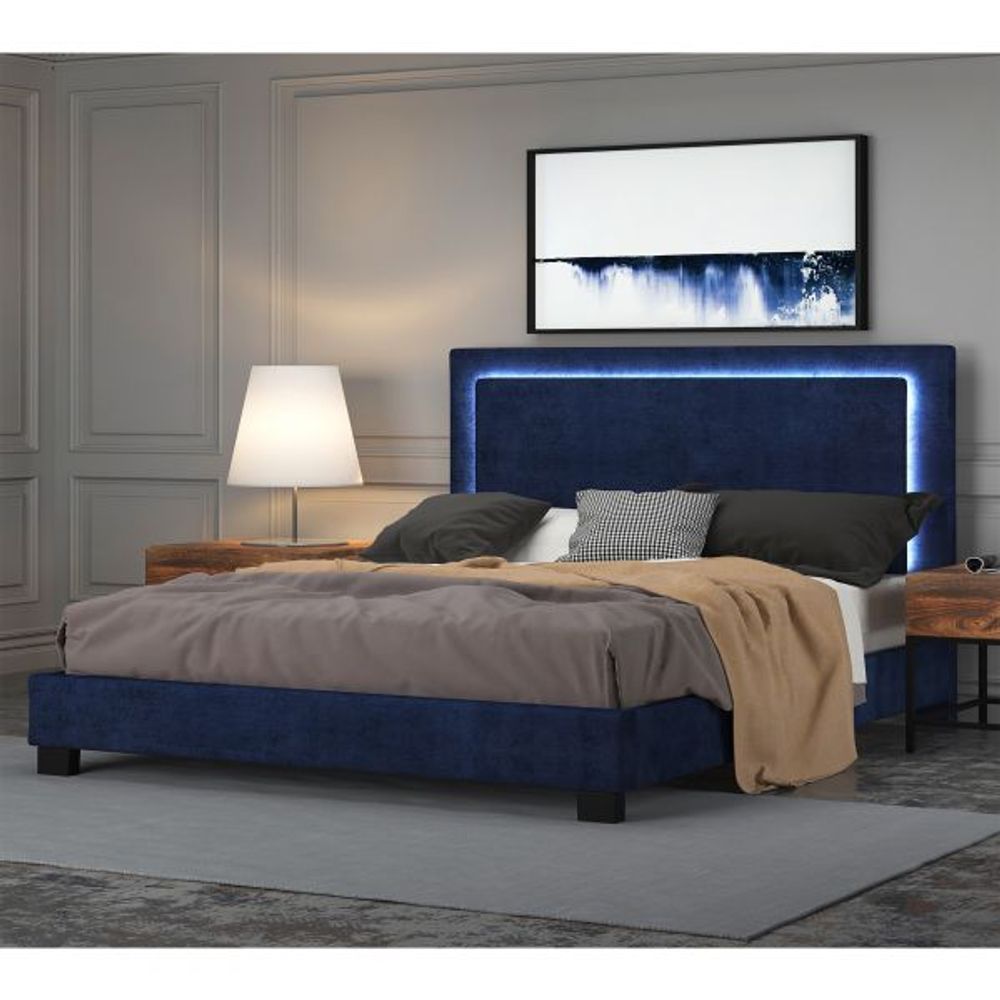 Lumina 78" King Platform Bed with Light in