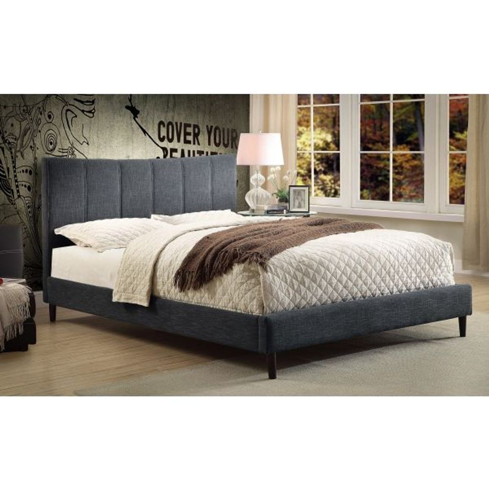 Rimo 78" King Platform Bed in Grey