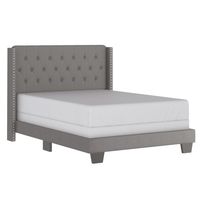 Gunner 54" Double Bed in Light Grey Fabric