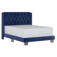 Gunner 54" Double Bed in Blue Velvet