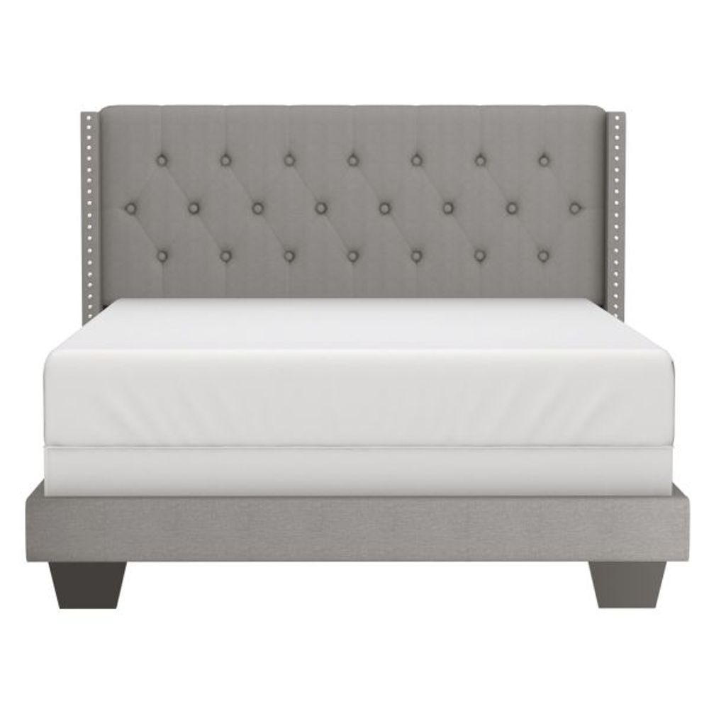 Gunner 60" Queen Bed in Light Grey Fabric