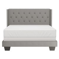 Gunner 60" Queen Bed in Light Grey Fabric