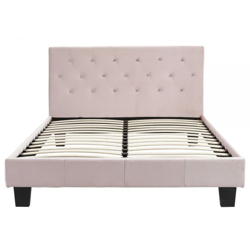 Jazelle 60" Queen Platform Bed in Blush Pink