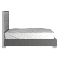 Lucille 60" Queen Bed in Grey with Silver Detail