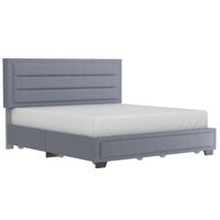 Russell 78" King Platform Bed with Storage in Grey