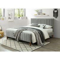 Hannah 60" Queen Platform Bed in Light Grey