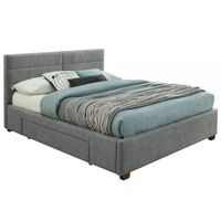 Emilio 60" Queen Platform Bed with Drawers in Light Grey