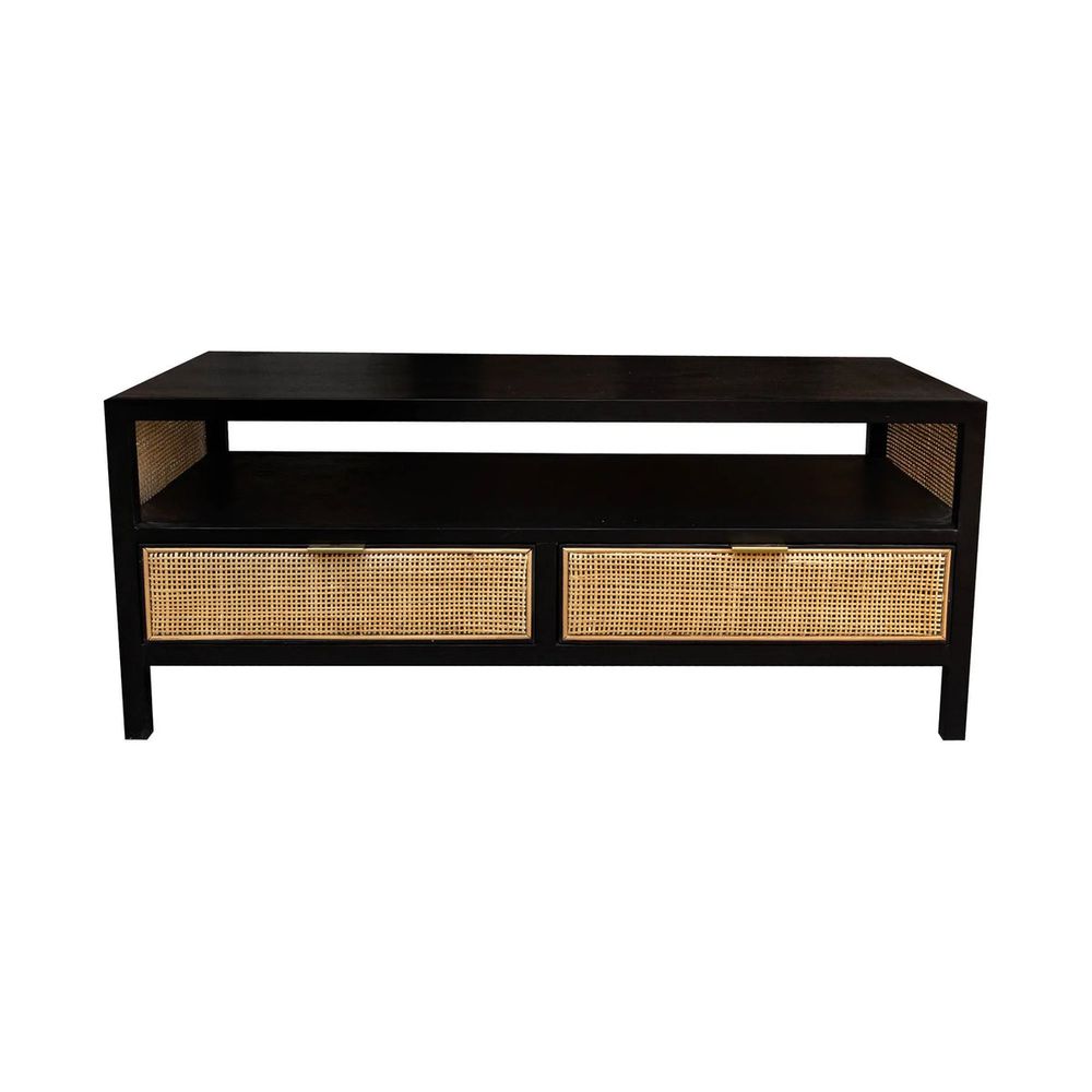 Rattan Coffee Table - Ebony