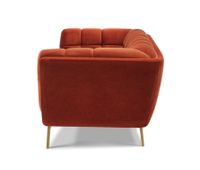 Yaletown Mid Century Tufted Fabric Accent Chair Gold Legs -Rust