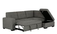 Triton Sleeper Sectional w/Storage-Right Chaise-Crispin Ash