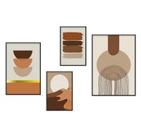 Calliope Set of 4 Alloy Matt - Black Frame Wall Art