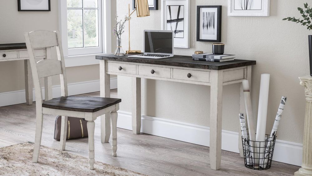 Madison County Power Desk Vintage White Finish