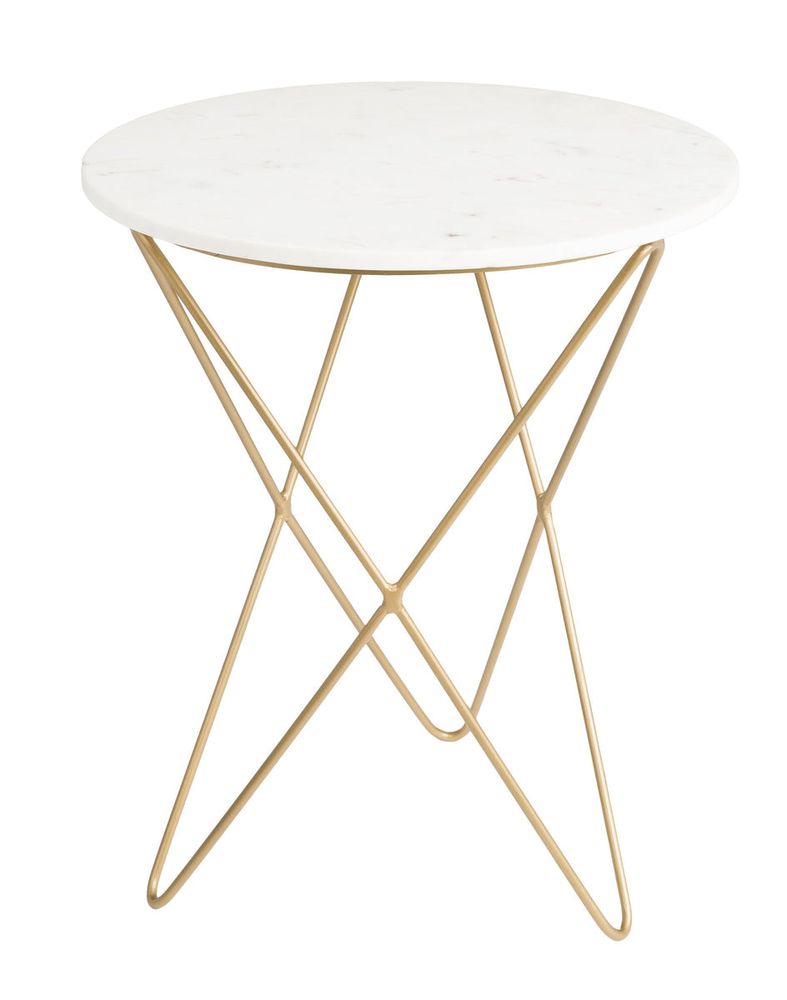 Earth Wind & Fire Marble Side Table - White