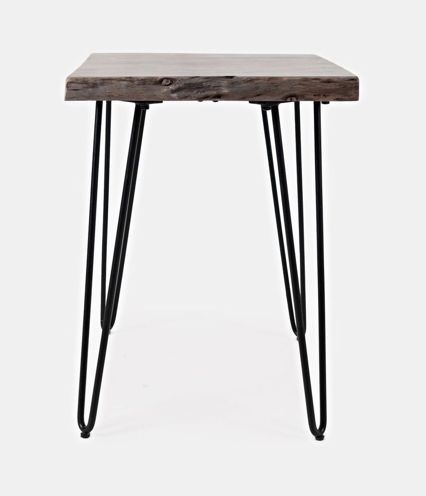 Nature's Edge Live Edge Chairside Table Slate Brushed Grey