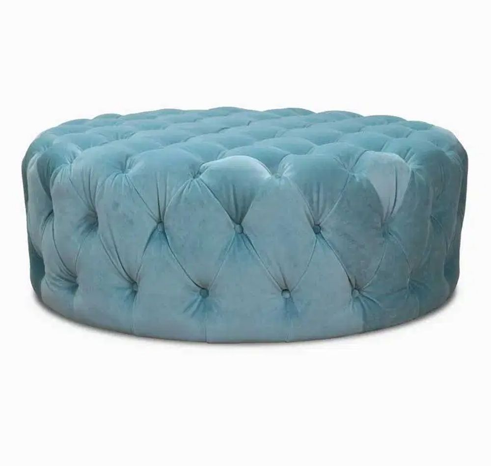 Maja Round Large Ottoman 42" - Teal - Meg 12