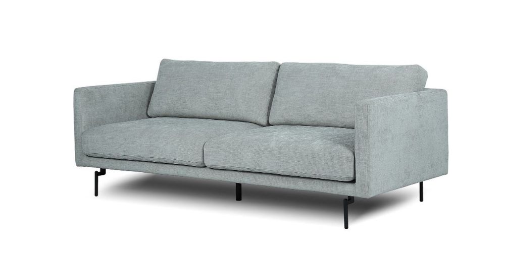 Abby Fabric Sofa With Black Metal Legs