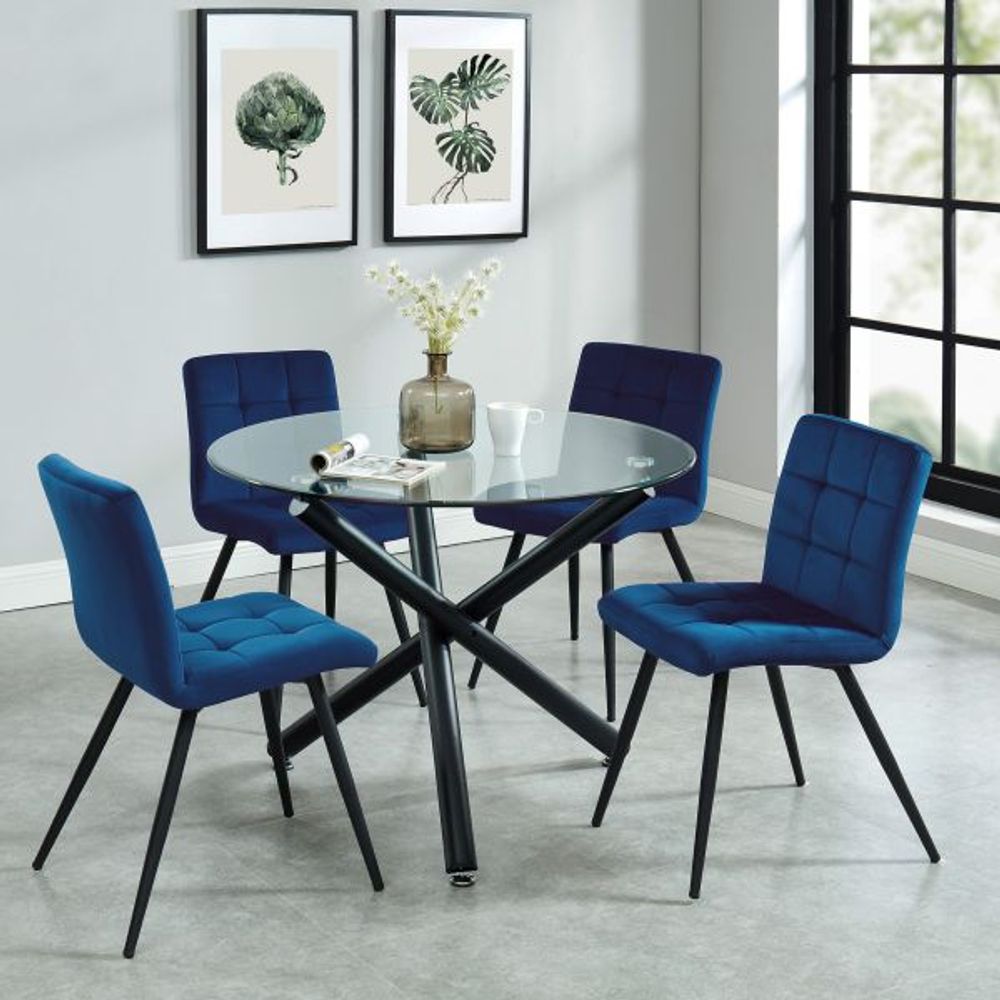 Suzette Round Dining Table in Black