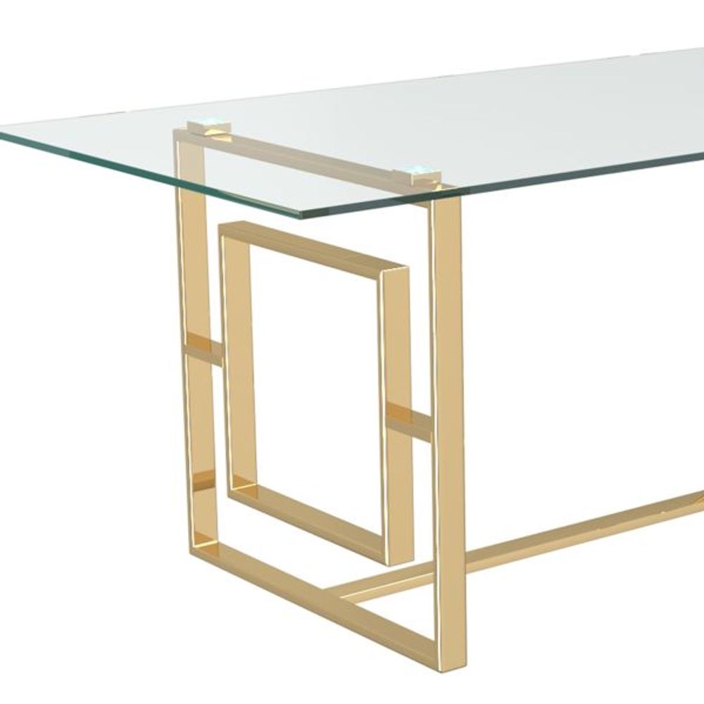Eros Rectangular Dining Table in Gold