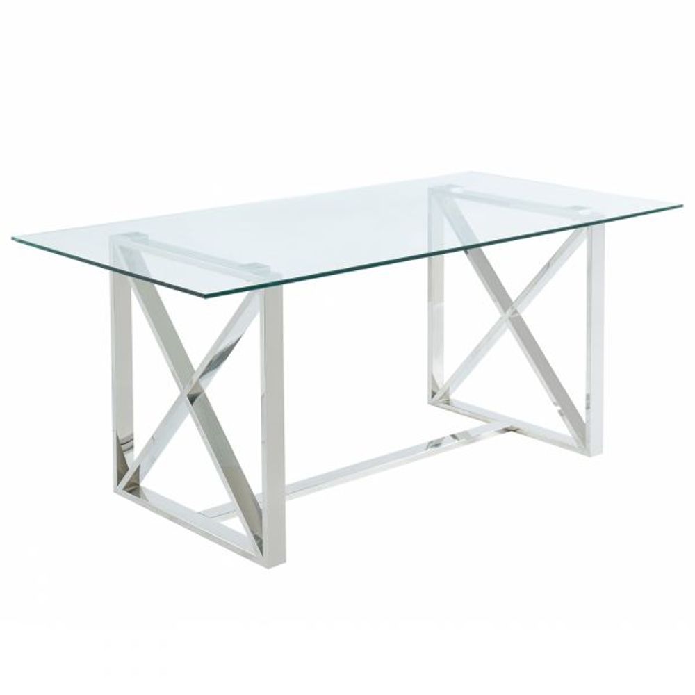 Lorenzo Rectangular Dining Table in Silver