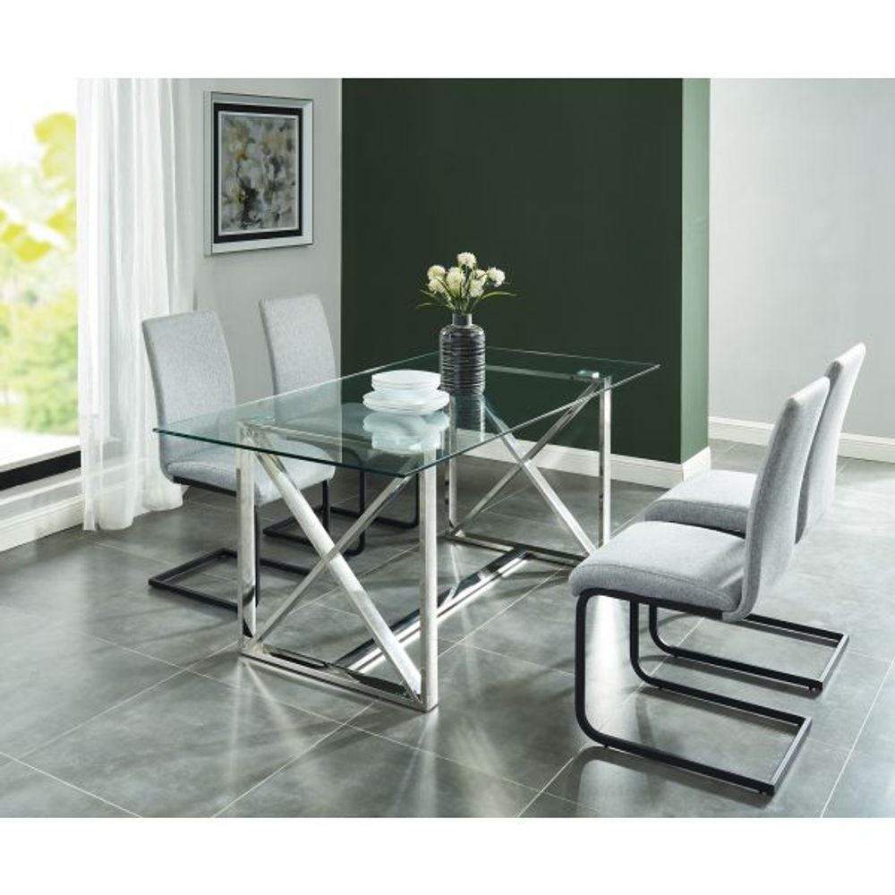 Lorenzo Rectangular Dining Table in Silver