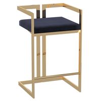 Cosmo 26" Counter Stool in Black with Gold Legs