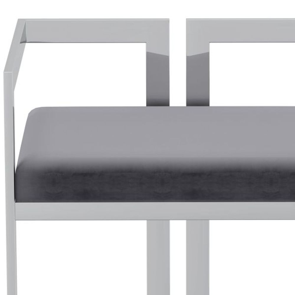 Cosmo 26" Counter Stool in Grey with Silver Legs