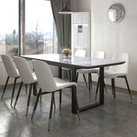 Gavin/Gabi 7pc Dining Set, Black/Ivory