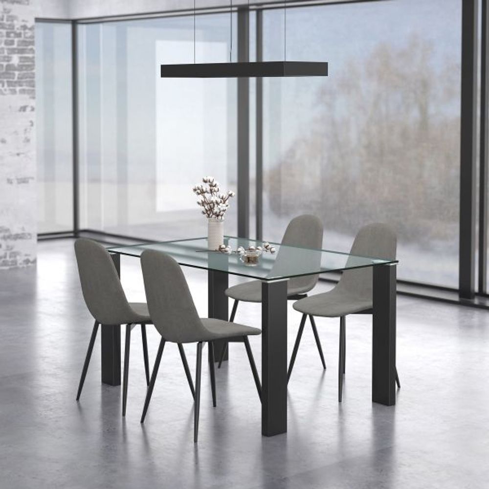 Vespa/Olly 5pc Dining Set, Black/Grey