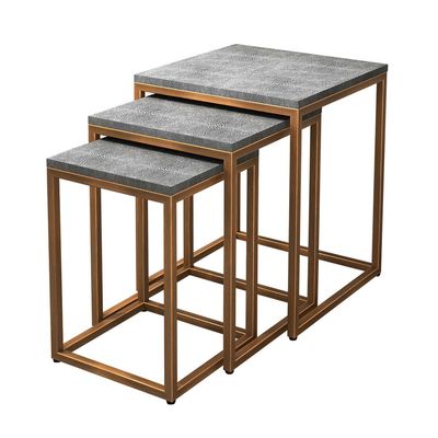 Ambiente Shagreen Nesting Side Table, Set of 3