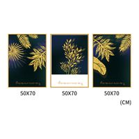 Golden Foliage  Set of 3 Alloy Matt - Golden Frame Wall Art