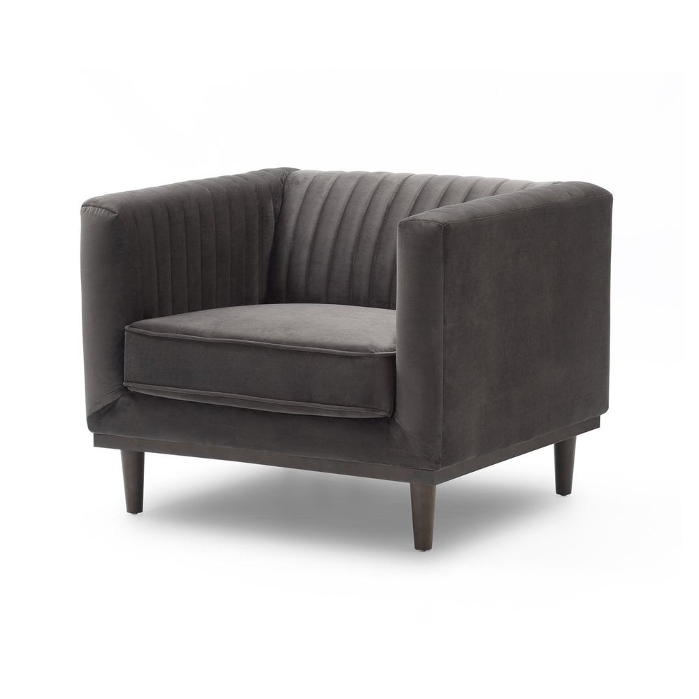 Sage Club Chair - Stone Grey Velvet