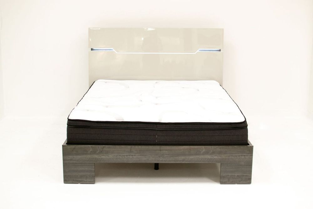 Benson Grey/ Brown Glossy Finish Queen Bed