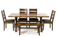 Alston Solid Wood 6pcs Dining Set