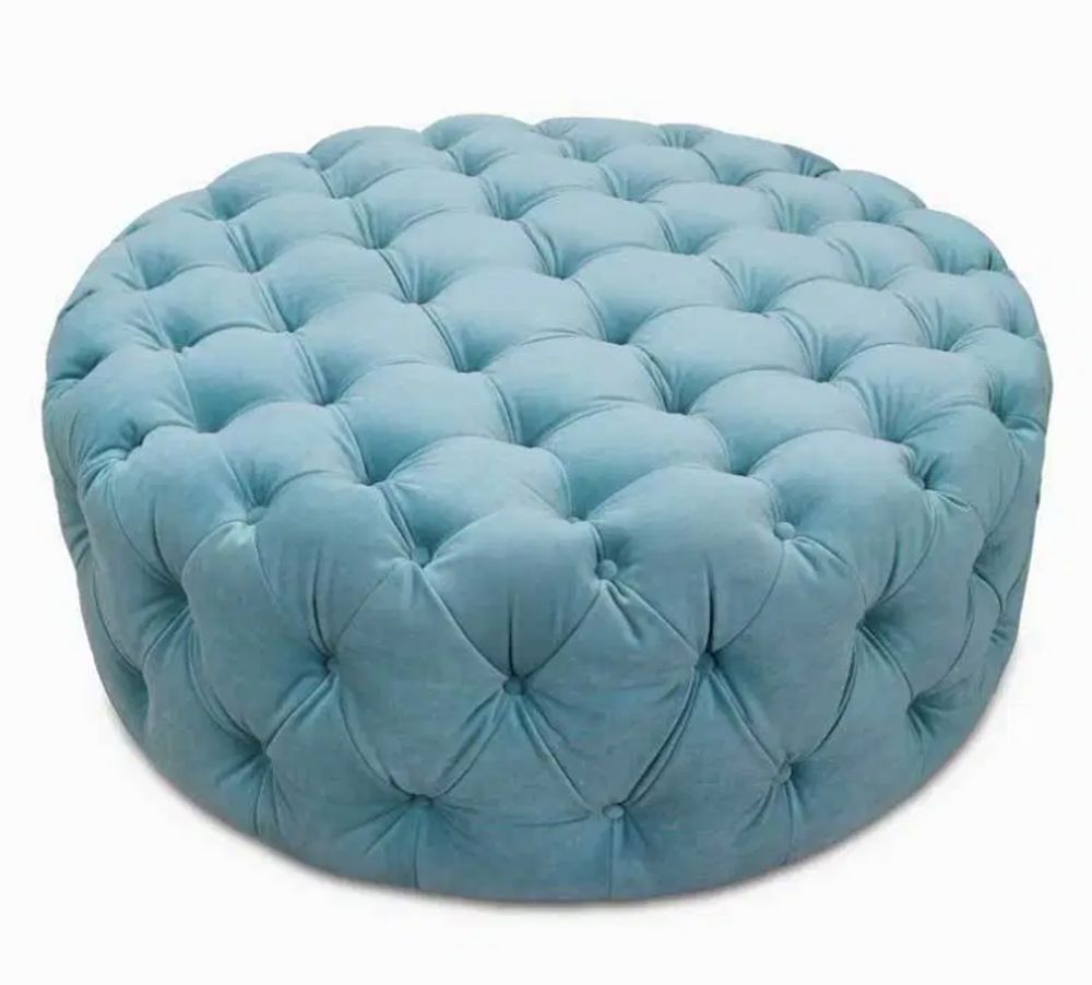 Maja Round Large Ottoman 42" - Teal - Meg 12