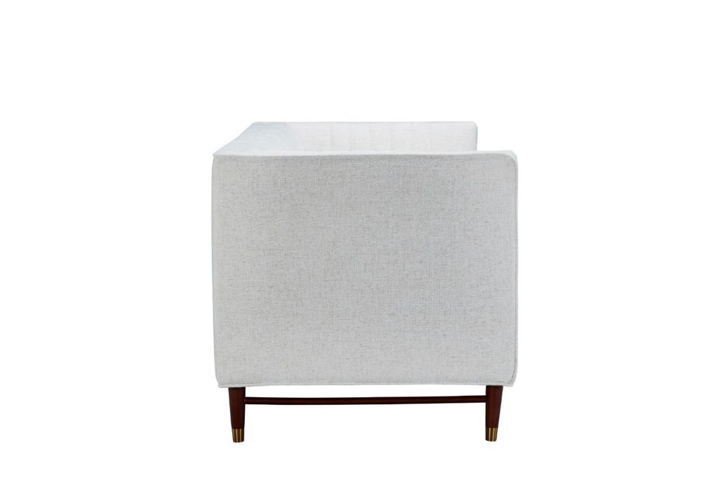 LUIGI Mid Century Fabric  Loveseat - Stardust Ivory