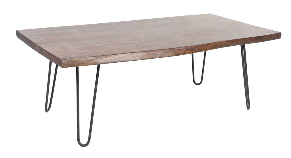 Live Edge Pinkcity Coffee Table with Hair Pin Legs