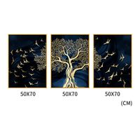 Utopia Set of 3 Alloy Matt - Golden Frame Wall Art