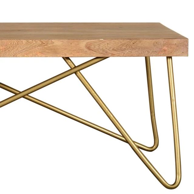 Madox Coffee Table in Natural & Aged Gold