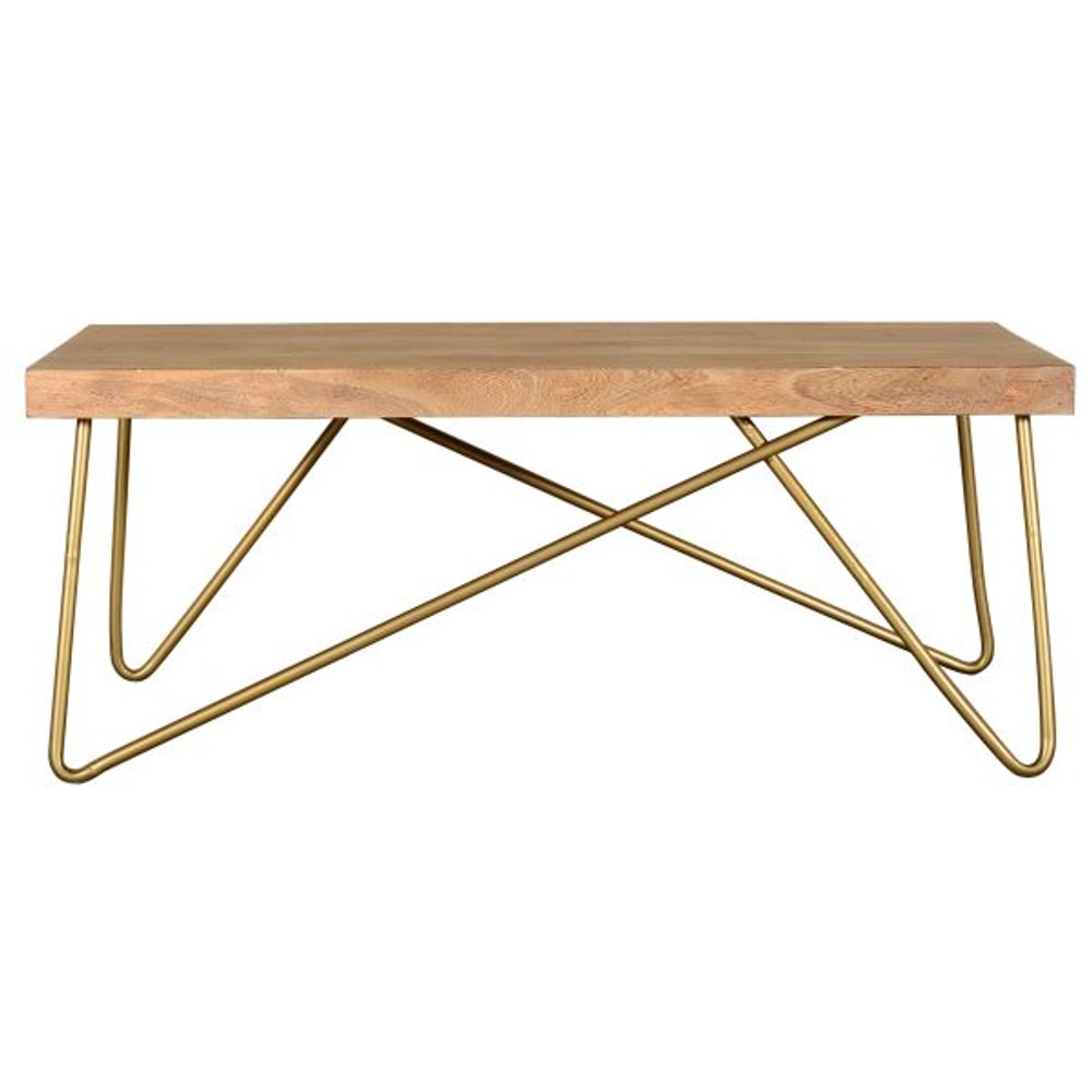 Madox Coffee Table in Natural & Aged Gold