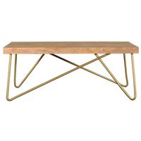 Madox Coffee Table in Natural & Aged Gold