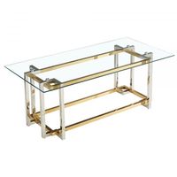 Florina Rectangular Coffee Table in Silver and Gold